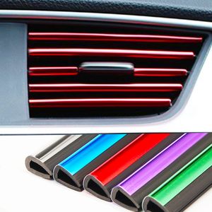 10pcs lot Car-styling Plating Air Outlet Trim Strip Interior Vent Grille Switch Rim Decoration Strip DIY