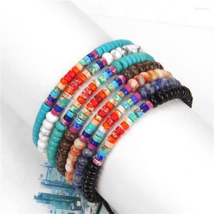 Fili di perline Turchesi naturali Bracciale con perline ruota 7 Chakra Perline distanziatrici Braccialetti con ciondoli Guarigione energetica per gioielli da donna maschile Regalo Lars2