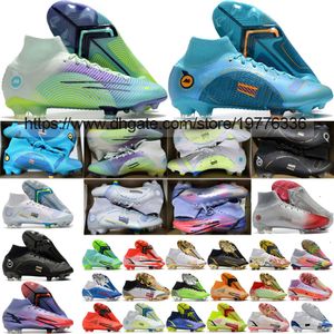 Wholesale purple blue soccer cleats resale online - send with bag Football Boots Mercurial Superfly Elite FG Soccer Shoes Dream Speed Turquoise Black White Purple Blue Yellow Red Green Gold Orange Football Cleats