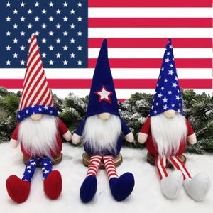 Handmade Gnomes Ornaments for Independence Day Tabletop Decor, Fourth of July Party Home Decorations long legged plush toys