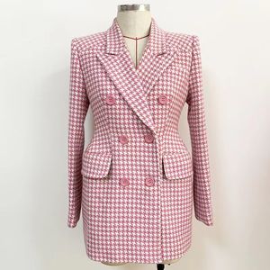 B097 Womens Suits Blazers Tide Tide Brand High-Jugnky Retro Fashion Series Plaid Series Suit Suit Stack