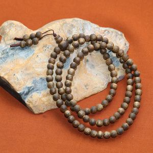 16g 7mmx108Stk Echtes China Kynam Gebet Buddha Perlen Armband Handschnüre Kyara Oudh Holz Armreif Geschenk Qinan Geschenk