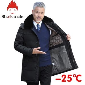 Зима вниз пальто среднего возраста Мужчины повседневные теплые капюшоны.