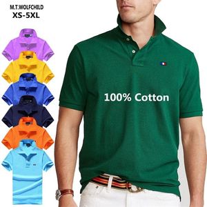 100 Хлопковые высококачественные мужские рубашки с короткими рубашками повседневное сплошное цвето