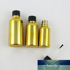 200 x novo design 5ml 10ml 20ml 30ml frasco de vidro de ouro recarregável com escova boné 1oz vidro cosmético garrafa de esmalte