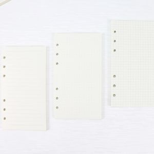 A5 Binder Refill Loose Leaf Filling Paper Product 6 holes ring 100gsm Daily Weekly Monthly Planner Grid Dot Line Blank Papers Inserts Paper Notepaper