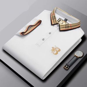 High End marka haftowana z krótkim rękawem bawełniana koszula polo men s t koszulka koreańska odzież modowa letnia luksusowa top m xl