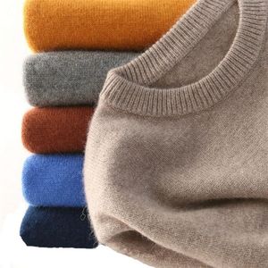 Men Cashmere Sweater Autumn Winter Soft Warm Jersey Jumper Robe Hombre Pull Homme Hiver Pullover V-Neck O-Neck Knitted Sweaters 220812