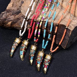 Anhänger Halsketten MOON GIRL Nepal Horn Ethnische Lange Halskette Mode Statement Handgemachte Boho Collares Vintage Collier Femme Schmuck Elle22