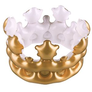 Party Favor Birthday Princess Hat PVC Uppblåsbara leksaker Ballong Children's Crown Queen's pannband