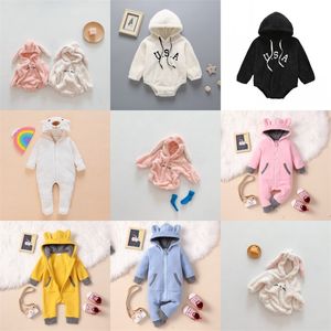 Neue Nette Neugeborene Baby Junge Mädchen Strampler Kleidung Langarm Hoddies Bär Zipper Kids Strampler Kleidung Herbst Winter Tragen 1160 e3