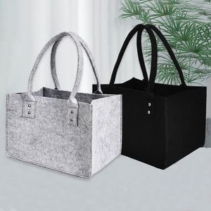 Felt Storage Bag Foldable Shopping Handbag Large Capacity Tote Bags Cosmetic Organizer Laundry Sundries Pouches W220423