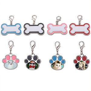 Blank Sublimation Keychain Party Favor Pet Dog Tag DIY Photo Heat Transfer Cute Claw Bone Type Keychain