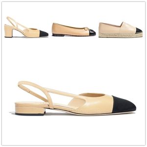 Slingbacks Espadrilles Ballerinas Sandal Dress Designers Sandals per scarpe per donne Pompe di tallone grosso moca