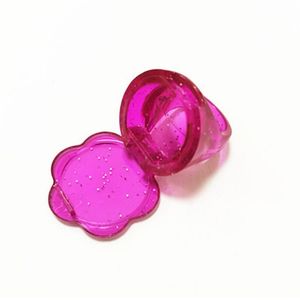 Custodia per ombretto rosa rossa Scatole per imballaggio cosmetico Elegante mini anello trasparente Scatola per rossetto a forma di fiore Piccolo campione Balsamo per labbra Guscio vuoto in plastica