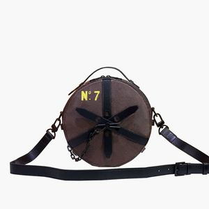 WHEEL BOX Round Shape Designer Shoulder Bag for Women Chauffeur Hatbox Luxury Crossbody Bags Fashion Cross Body Purse Woman Evening Handbag Classic Circular Purses