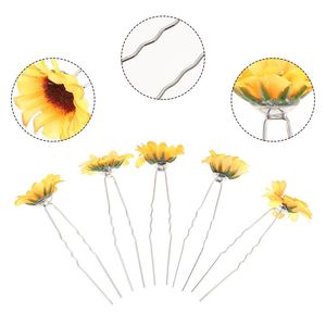 Bandanas Hair Sunflower Clip Flower Clips Accessories Wedding Hawaiian Pin Daisy Girls Hairpin Diy Piece Bride Bridal Headpieces PartyBandan