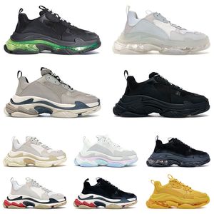 2022 Triple S Casual Shoes Men's Women's Clear Sole Platform Sneakers Beige Sail Black White Pink Blue Pairs 17fw Fashion Outdoor Luxury Designer Trainers