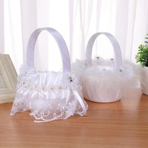 Prezenty PCS PCS Bridal Western Wedding Romantic Pure White Party Decor Decor Flower Baskets Girl Basketgift