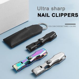 Portable Ultra Sharp Nail Clipper Rostfritt stål Bred käke Öppning Anti Splash Fingernail Clippers Tånagel Cutter Manicure Tools for Men Women Pedicure