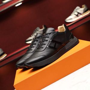 Lace Up Genuine Leather Sneaker Round Toe Men's Shoes Luxury Sneakers H Brand Fashion Designer Shoes Men mkj0001 FD