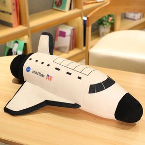 40-60cm Simulação Space Shuttle Plush Toys Kawaii Cartoon Spacecraft Doll Doll Space Shuttle Pillow Nass de Natal para crianças LA454