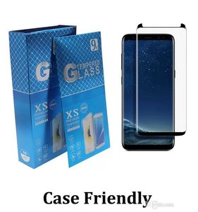 2022 Case Friendly Gehard Glas D Gebogen Geen Pop up Screen Protector voor Samsung Galaxy S22 Opmerking Ultra S7 EDGE S8 S9 S10 S20 S21 PLUS