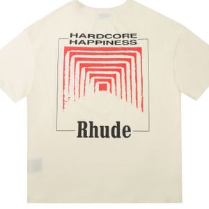 RHUDE Tシャツレタープリントデザイナー半袖カジュアル夏の通気性服メンズレディースプレミアム服カップルTシャツ卸売clg3