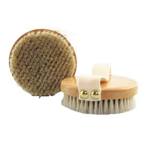 Natural Horsehair Bath Brush Exfoliating Without Handle Body Massage Brush Bathroom Wooden Cleaning Brushes June23