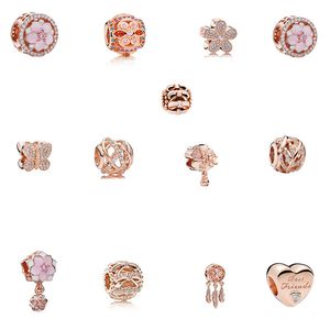 925 Sterling Silver Loose Beads Charms Pärled Diy Lady Designer Original Fit Pandora Armband Pendant Rose Gold Jewelry Fashion Small Trincets Gifts For Women