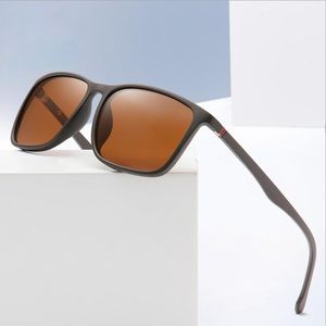 Sport Tr90 Square Polarized Sunglasses Men Spring Leg Anti glare Minus Lens Prescription