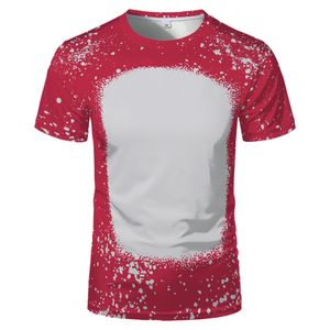 Campione di articoli per feste T-shirt sbiancata a sublimazione Trasferimento di calore Camicia candeggina vuota T-shirt completamente in poliestere Taglie USA per uomo Donna 24 colori 002