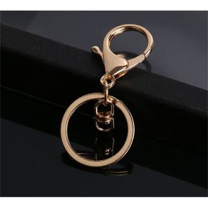 50pcs 30mm Keyring Multiple Colors Key Chains Rings Round Golden Silver Plate Hook Lobster Clasp Keychain 220610