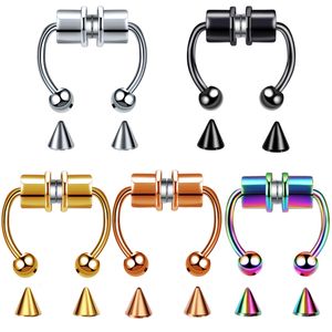 Fake Nose Ring Stainless Steel Piercing Ear Pierced Hoop Septum Rings For Women Fashion Body Jewelry Gifts