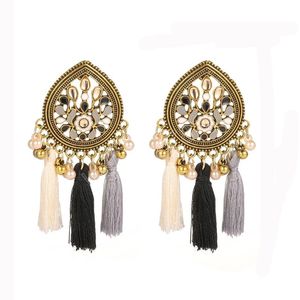 Jhumka Jewelry Women's Ethnic Zircon Water Drop Indian EarringsアクセサリーBoho Fringe Tassel Wedding Dangle Earing