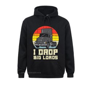 Herren Hoodies Sweatshirts Herren Drop Big Loads Truck Retro Truckin Semi Driver Trucker Geschenk Hoodie für Männer Spezielles Kleidungsdesign