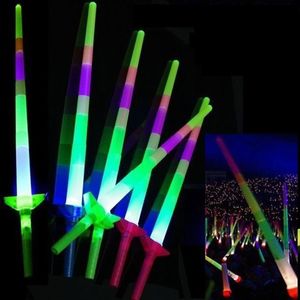 Infällbar lätta stickbar blixt led leksak fluorescerande konsert cheer teleskop pinnar barn jul karneval leksaker 4 sektion big258e