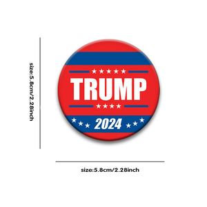 Annan konst och hantverk 2024 USA:s presidentval Trump Souvenirmärke Brosch Trump 2024 I'll Be Back Dekoration Stand With Mr-Trump Keep America Great ZL0750