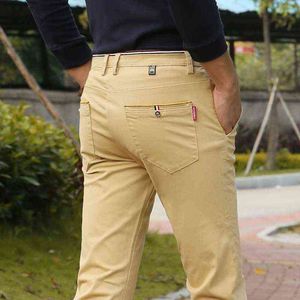 Spring New Men Korean Version Warm Casual Straight Pants Business Casual Elasticity Slim Thick Plus Velvet Pants J220629