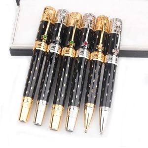 Promocja Fountain Pen Elizabeth Edition Black Metal M Rollerball Ballpoint Pen Luxury Royal Queen with Diamond Serial Numer