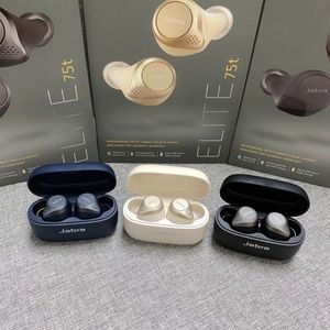 Mobiltelefonörlurar högkvalitativa elit 75t True Wireless Bluetooth Earphone Reduction Omnipotent HiFi Super Low Sound Earplug med laddningsfodral Officiell Jabrasa