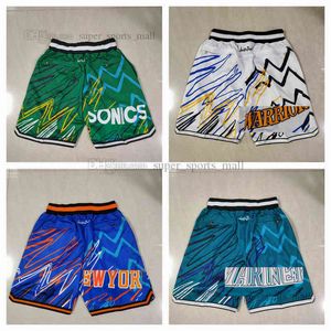 Basketball-Shorts Flash Edition JUSTDON Mitchell und Ness mit 4-Taschen-Reißverschluss-Jogginghose, Mesh-genähte Retro-Kurzsporthose S-2XL