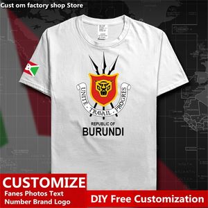 Burundi Country T shirt Custom Jersey Fans Nome fai da te Numero Brand Tshirt High Street Fashion Hip Hop Maglietta casual allentata 220616gx