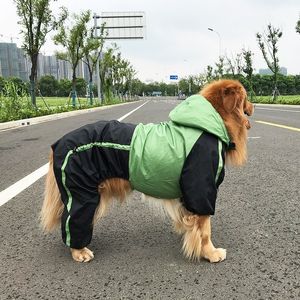 Pet Cats And Dogs Four-Legged Hood Raincoat Big Dog Raincoat Lotus Leaf Surface Outdoor Curved Waterproof Clothes CX220331