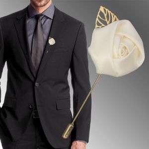 Groom Ties Flower Boutonniere Gold lega Bridal Wedding Decor de Mariage Corsage Spettaio Fiore