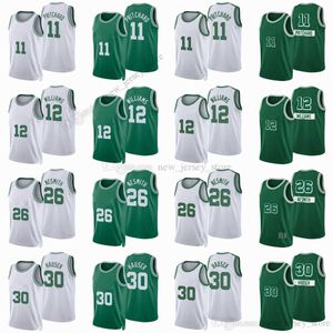 2022 NCAA Printed 2022 New City Basketball 26 Aaron Nesmith Jerseys 12 Grant Williams 11 Payton Pritchard 30 Sam Hauser White green Man Jersey