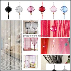 25Tassel Curtain Crystal Beads Tassel Silk String Window Valance Door Divider Sheer Panel Curtains Drop Delivery 2021 Drapes Home Deco El