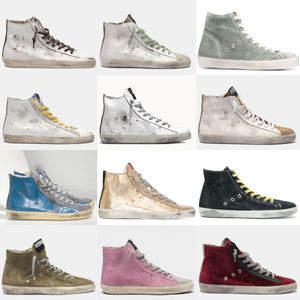 New release Golden Francy star high top Sneakers Woman casual shoes luxury Italy brand boots shoes Sequin Classic White Do-old Dirty Men shoe