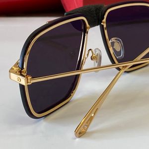 Gold Cartir Man Pilot Sonnenbrille Damen Mode Brille Leder Schnalle Design polarisierte Sonnenbrille Retroreflektor Brille Metallrahmen Schraube Designer Herren Sonnenbrille