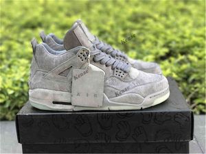 シューズ KAWS X 4 Authentic Cool Gray Black 4S XX Clear Glow In The Dark White Man Zapatos スニーカー